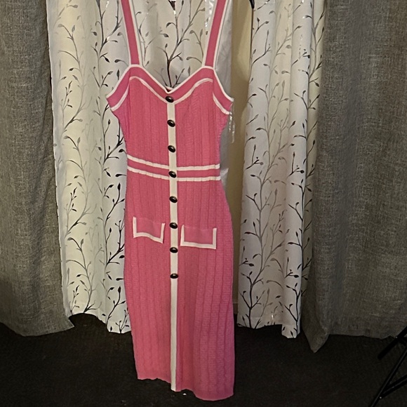 Fashion Nova Pink Midi Dress with Button Detail - Picture 1 of 2